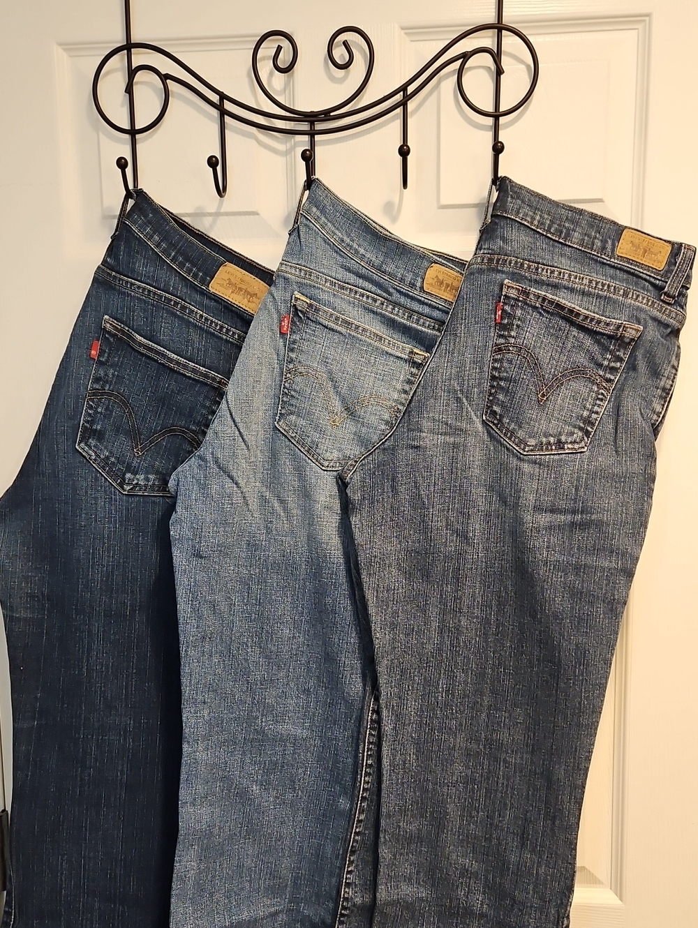 3 PAIRS! Levi's Women's Bootcut Jeans Trio in Dark, Medium and Light Blue